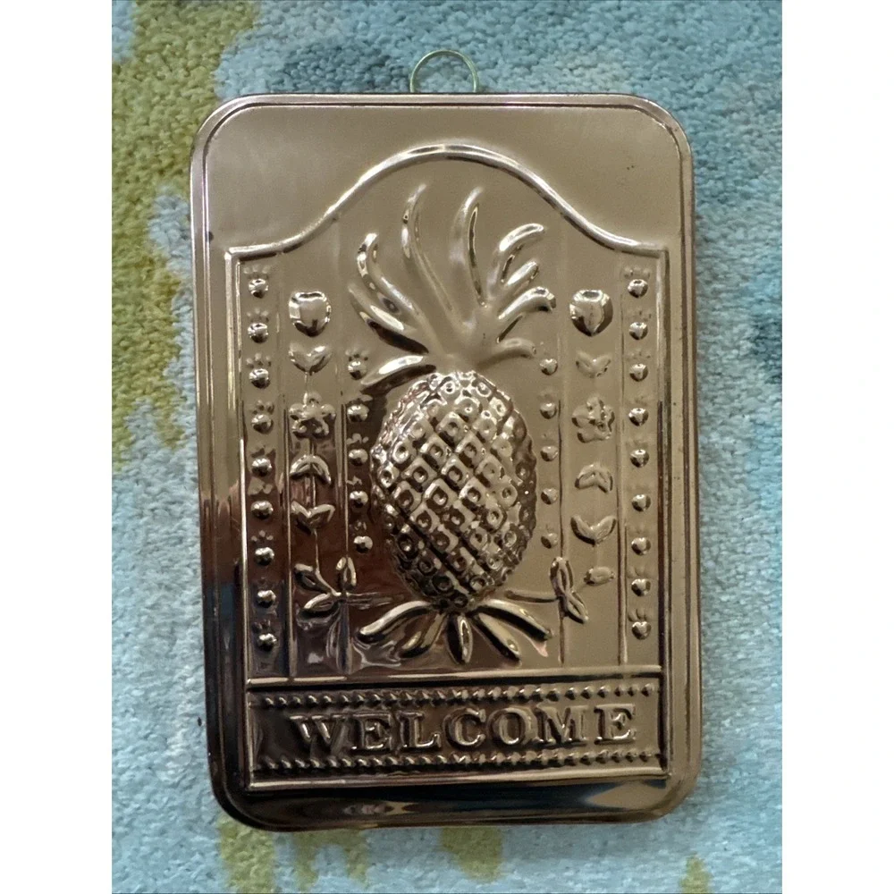 Copper Wall Welcome Pineapple Equipped Kitchen Handcrafted Solid Copperware